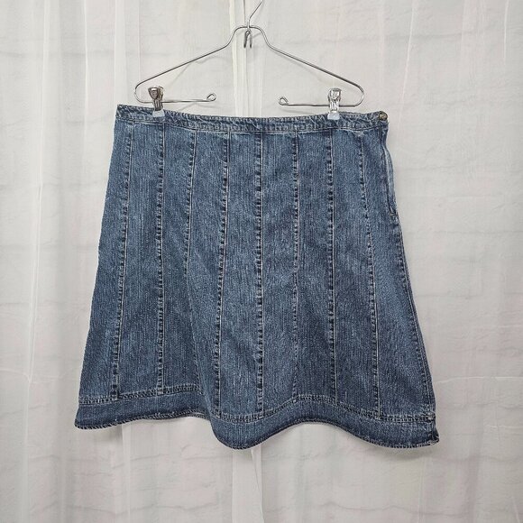 Sonoma Blue Denim Paneled A-Line Skirt Rustic Y2K Boho 14 - Picture 12 of 12